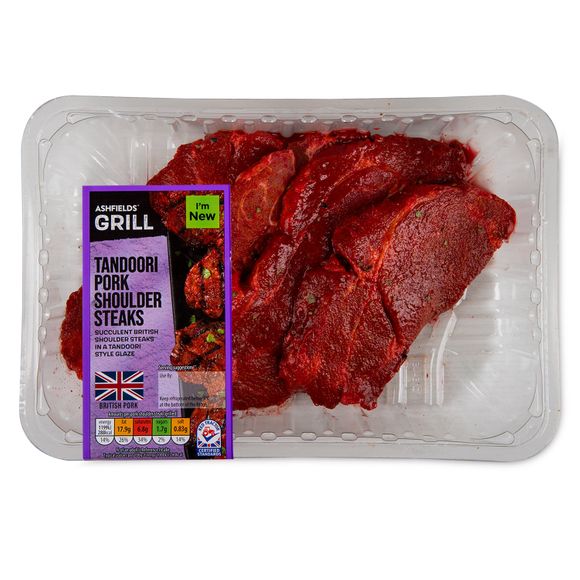 Ashfields Grill Tandoori Pork Shoulder Steaks 500g